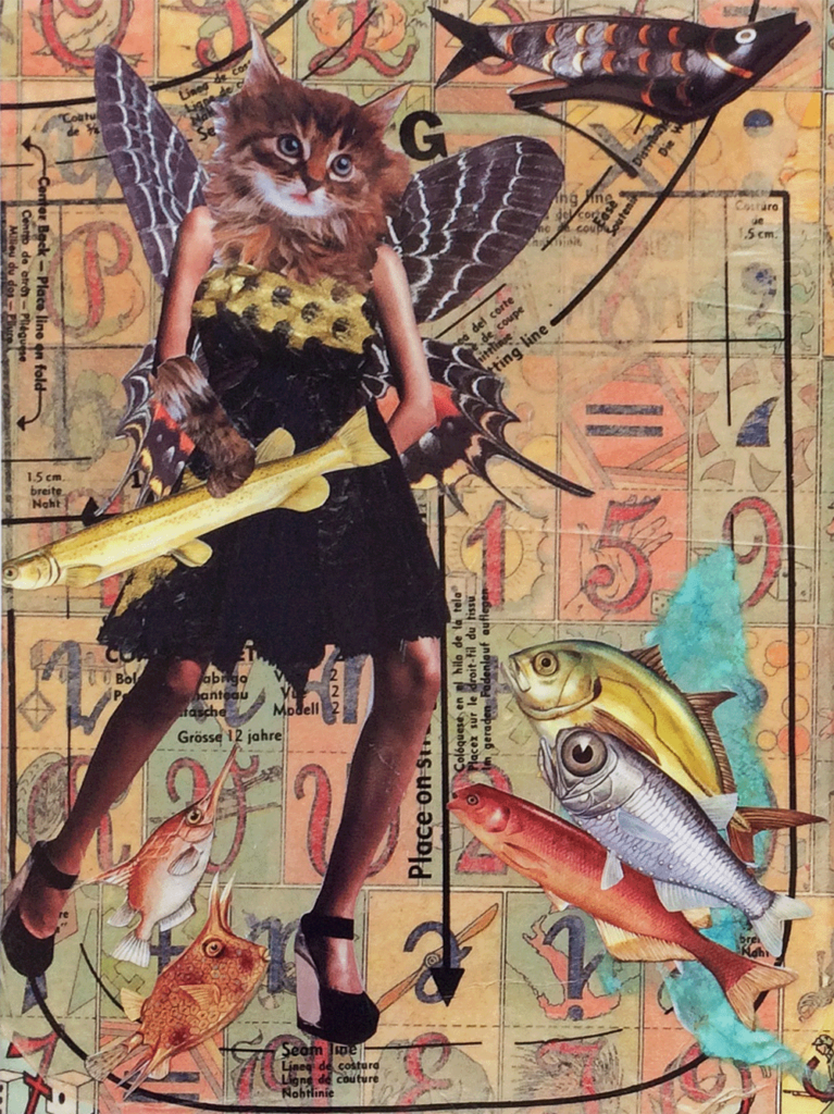 Flying Cat with Flying Fish by Jessie Lawson